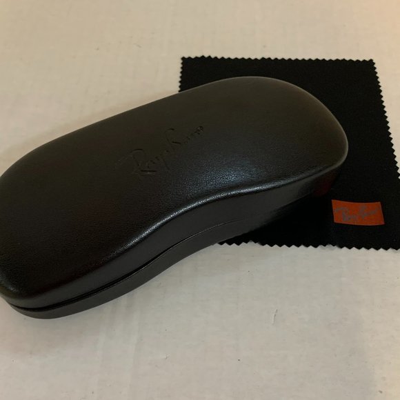 Authentic Ray-Ban Sunglass Black Hard Shell Case & Cleaning Cloth Aviator & More - Picture 3 of 5